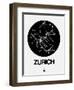 Zurich Black Subway Map-NaxArt-Framed Art Print