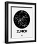 Zurich Black Subway Map-NaxArt-Framed Art Print