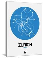 Zurich Blue Subway Map-NaxArt-Stretched Canvas