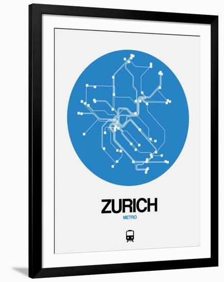 Zurich Blue Subway Map-NaxArt-Framed Art Print