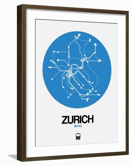 Zurich Blue Subway Map-NaxArt-Framed Art Print