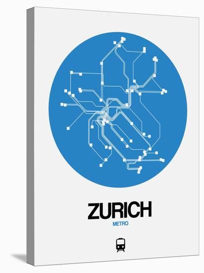 Zurich Blue Subway Map-NaxArt-Stretched Canvas