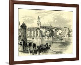 Zurich Cathedral Switzerland-null-Framed Giclee Print