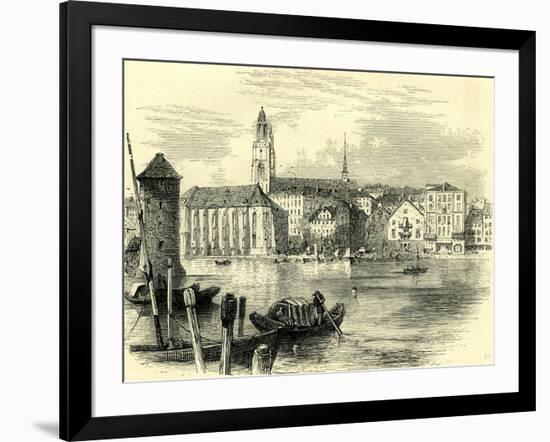 Zurich Cathedral Switzerland-null-Framed Giclee Print