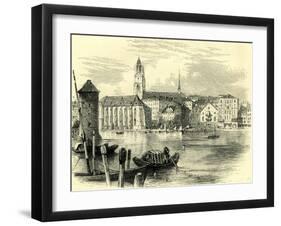 Zurich Cathedral Switzerland-null-Framed Giclee Print