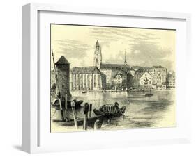 Zurich Cathedral Switzerland-null-Framed Giclee Print