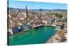 Zurich Cityscape (Aerial View)-Zechal-Stretched Canvas