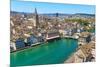 Zurich Cityscape (Aerial View)-Zechal-Mounted Photographic Print