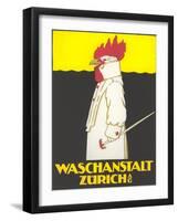 Zurich Laundry Rooster-null-Framed Art Print