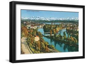 Zurich, Limmat and Sihl, Switzerland-null-Framed Art Print