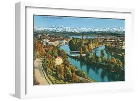 Zurich, Limmat and Sihl, Switzerland-null-Framed Art Print