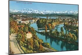 Zurich, Limmat and Sihl, Switzerland-null-Mounted Art Print