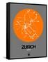 Zurich Orange Subway Map-NaxArt-Framed Stretched Canvas