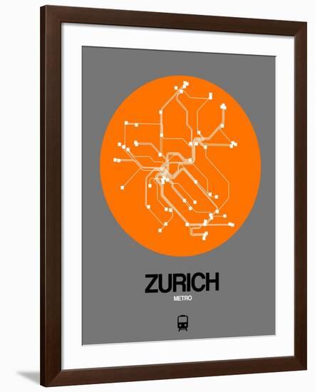 Zurich Orange Subway Map-NaxArt-Framed Art Print