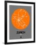 Zurich Orange Subway Map-NaxArt-Framed Art Print