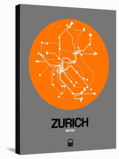 Zurich Orange Subway Map-NaxArt-Stretched Canvas