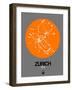 Zurich Orange Subway Map-NaxArt-Framed Art Print