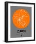 Zurich Orange Subway Map-NaxArt-Framed Art Print