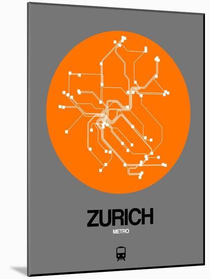 Zurich Orange Subway Map-NaxArt-Mounted Art Print