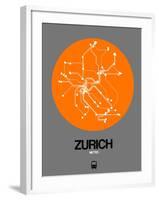 Zurich Orange Subway Map-NaxArt-Framed Art Print