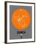 Zurich Orange Subway Map-NaxArt-Framed Art Print