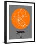 Zurich Orange Subway Map-NaxArt-Framed Art Print