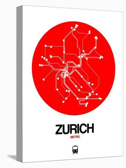 Zurich Red Subway Map-NaxArt-Stretched Canvas