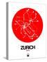 Zurich Red Subway Map-NaxArt-Stretched Canvas