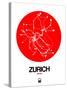 Zurich Red Subway Map-NaxArt-Stretched Canvas