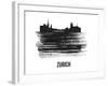 Zurich Skyline Brush Stroke - Black II-NaxArt-Framed Art Print