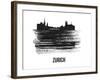 Zurich Skyline Brush Stroke - Black II-NaxArt-Framed Art Print