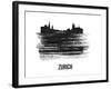 Zurich Skyline Brush Stroke - Black II-NaxArt-Framed Art Print