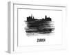 Zurich Skyline Brush Stroke - Black II-NaxArt-Framed Art Print