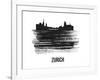 Zurich Skyline Brush Stroke - Black II-NaxArt-Framed Art Print