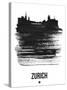 Zurich Skyline Brush Stroke - Black-NaxArt-Stretched Canvas