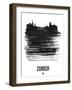 Zurich Skyline Brush Stroke - Black-NaxArt-Framed Art Print