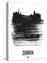 Zurich Skyline Brush Stroke - Black-NaxArt-Stretched Canvas
