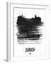 Zurich Skyline Brush Stroke - Black-NaxArt-Framed Art Print