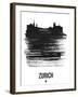Zurich Skyline Brush Stroke - Black-NaxArt-Framed Art Print