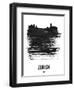 Zurich Skyline Brush Stroke - Black-NaxArt-Framed Art Print