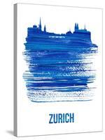 Zurich Skyline Brush Stroke - Blue-NaxArt-Stretched Canvas