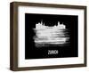 Zurich Skyline Brush Stroke - White-NaxArt-Framed Art Print