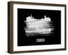 Zurich Skyline Brush Stroke - White-NaxArt-Framed Art Print