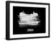 Zurich Skyline Brush Stroke - White-NaxArt-Framed Art Print