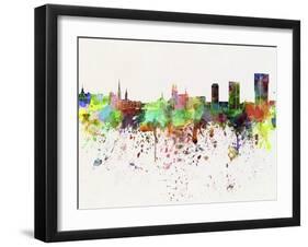 Zurich Skyline in Watercolor Background-paulrommer-Framed Art Print