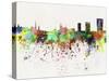 Zurich Skyline in Watercolor Background-paulrommer-Stretched Canvas