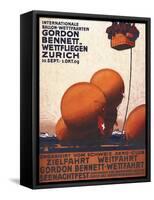 Zurich, Switzerland - Gordon Bennett Hot-Air Balloon Race Poster-Lantern Press-Framed Stretched Canvas