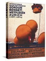 Zurich, Switzerland - Gordon Bennett Hot-Air Balloon Race Poster-Lantern Press-Stretched Canvas