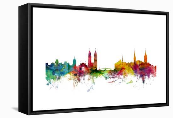 Zurich Switzerland Skyline-Michael Tompsett-Framed Stretched Canvas