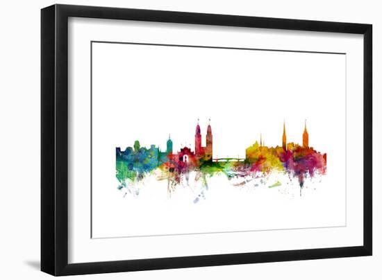 Zurich Switzerland Skyline-Michael Tompsett-Framed Art Print